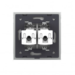 Розетка интернет двойная RJ-45 кат.6 Livolo, 1 пост, цвет серый