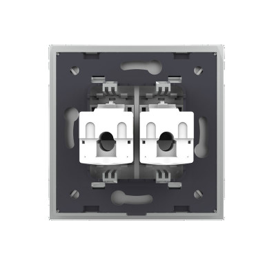 Розетка интернет двойная RJ-45 кат.6 Livolo, 1 пост, цвет серый VL-C792C-15 Розетка интернет двойная RJ-45 кат.6 Livolo, 1 пост, цвет серый VL-C792C-15