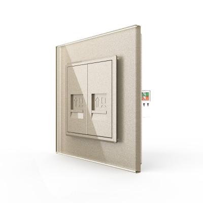 Розетка интернет двойная RJ-45 кат.6 Livolo, 1 пост, цвет шампань VL-C792C-16 Розетка интернет двойная RJ-45 кат.6 Livolo, 1 пост, цвет шампань VL-C792C-16
