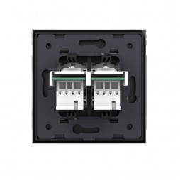 Розетка телефонная двойная RJ-11 кат.3 Livolo, 1 пост, цвет черный