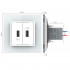 Розетка с двумя USB type-A, блоком питания 5В 2.1А Livolo, 1 пост, цвет белый VL-C792USB-11 Розетка с двумя USB type-A, блоком питания 5В 2.1А Livolo, 1 пост, цвет белый VL-C792USB-11