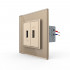 Розетка с двумя USB type-A, блоком питания 5В 2.1А Livolo, 1 пост, цвет золотой VL-C792USB-13 Розетка с двумя USB type-A, блоком питания 5В 2.1А Livolo, 1 пост, цвет золотой VL-C792USB-13