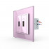 Розетка с двумя USB type-A, блоком питания 5В 2.1А Livolo, 1 пост, цвет розовый VL-C792USB-17 Розетка с двумя USB type-A, блоком питания 5В 2.1А Livolo, 1 пост, цвет розовый VL-C792USB-17