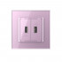 Розетка с двумя USB type-A, блоком питания 5В 2.1А Livolo, 1 пост, цвет розовый VL-C792USB-17 Розетка с двумя USB type-A, блоком питания 5В 2.1А Livolo, 1 пост, цвет розовый VL-C792USB-17