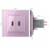 Розетка с двумя USB type-A, блоком питания 5В 2.1А Livolo, 1 пост, цвет розовый VL-C792USB-17 Розетка с двумя USB type-A, блоком питания 5В 2.1А Livolo, 1 пост, цвет розовый VL-C792USB-17