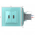 Розетка с двумя USB type-A, блоком питания 5В 2.1А Livolo, 1 пост, цвет зеленый VL-C792USB-18 Розетка с двумя USB type-A, блоком питания 5В 2.1А Livolo, 1 пост, цвет зеленый VL-C792USB-18