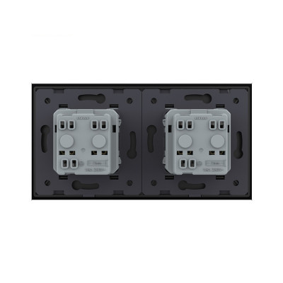 Розетка электрическая 16A Livolo, 2 поста, цвет черный VL-C7C2EU-12 Розетка электрическая 16A Livolo, 2 поста, цвет черный VL-C7C2EU-12