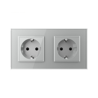 Розетка электрическая 16A Livolo, 2 поста, цвет серый VL-C7C2EU-15 Розетка электрическая 16A Livolo, 2 поста, цвет серый VL-C7C2EU-15