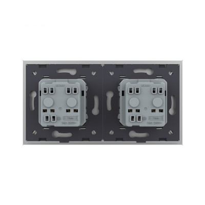 Розетка электрическая 16A Livolo, 2 поста, цвет серый VL-C7C2EU-15 Розетка электрическая 16A Livolo, 2 поста, цвет серый VL-C7C2EU-15
