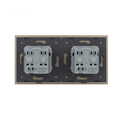 Розетка электрическая 16A Livolo, 2 поста, цвет шампань VL-C7C2EU-16 Розетка электрическая 16A Livolo, 2 поста, цвет шампань VL-C7C2EU-16