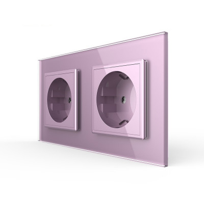 Розетка электрическая 16A Livolo, 2 поста, цвет розовый VL-C7C2EU-17 Розетка электрическая 16A Livolo, 2 поста, цвет розовый VL-C7C2EU-17