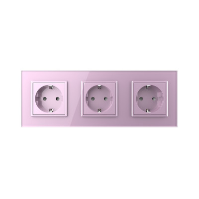 Розетка электрическая 16A Livolo, 3 поста, цвет розовый VL-C7C3EU-17 Розетка электрическая 16A Livolo, 3 поста, цвет розовый VL-C7C3EU-17