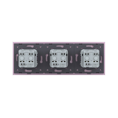 Розетка электрическая 16A Livolo, 3 поста, цвет розовый VL-C7C3EU-17 Розетка электрическая 16A Livolo, 3 поста, цвет розовый VL-C7C3EU-17