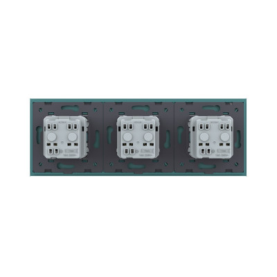 Розетка электрическая 16A Livolo, 3 поста, цвет зеленый VL-C7C3EU-18 Розетка электрическая 16A Livolo, 3 поста, цвет зеленый VL-C7C3EU-18