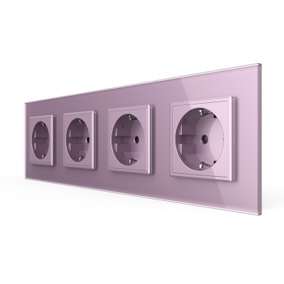 Розетка электрическая 16A Livolo, 4 поста, цвет розовый VL-C7C4EU-17 Розетка электрическая 16A Livolo, 4 поста, цвет розовый VL-C7C4EU-17
