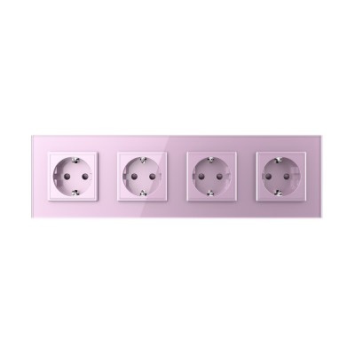 Розетка электрическая 16A Livolo, 4 поста, цвет розовый VL-C7C4EU-17 Розетка электрическая 16A Livolo, 4 поста, цвет розовый VL-C7C4EU-17