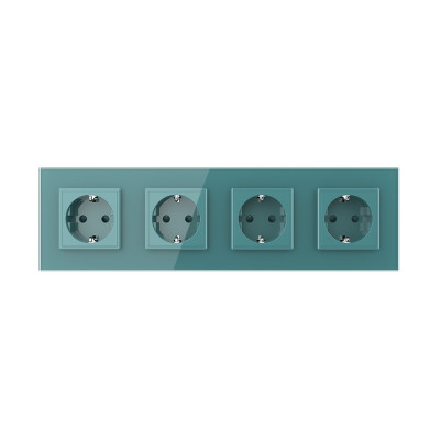 Розетка электрическая 16A Livolo, 4 поста, цвет зеленый VL-C7C4EU-18 Розетка электрическая 16A Livolo, 4 поста, цвет зеленый VL-C7C4EU-18