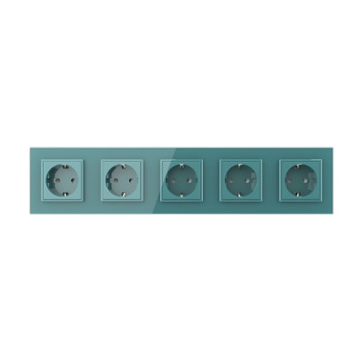 Розетка электрическая 16A Livolo, 5 постов, цвет зеленый VL-C7C5EU-18 Розетка электрическая 16A Livolo, 5 постов, цвет зеленый VL-C7C5EU-18