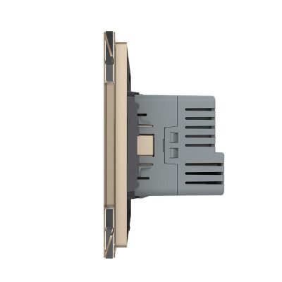 Розетка электрическая с USB type-C, блоком питания 18W Livolo, 1 пост, цвет золотой VL-C7CTF16A.UC18W-2AP Розетка электрическая с USB type-C, блоком питания 18W Livolo, 1 пост, цвет золотой VL-C7CTF16A.UC18W-2AP