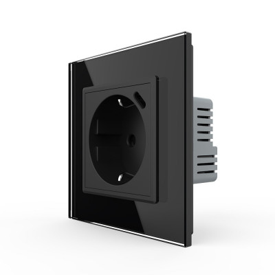 Розетка электрическая с USB type-C, блоком питания 18W Livolo, 1 пост, цвет черный VL-C7CTF16A.UC18W-2BP Розетка электрическая с USB type-C, блоком питания 18W Livolo, 1 пост, цвет черный VL-C7CTF16A.UC18W-2BP