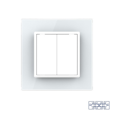 Двухклавишный перекрестный механический выключатель Livolo, 1 пост, цвет белый VL-C7K2SS-11 Двухклавишный перекрестный механический выключатель Livolo, 1 пост, цвет белый VL-C7K2SS-11