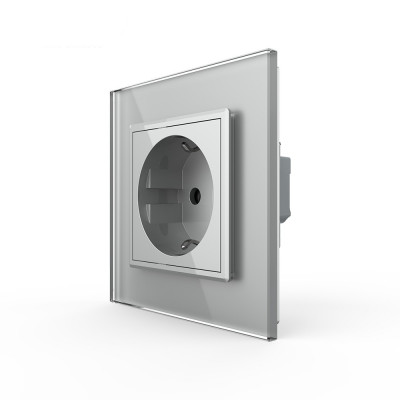 Розетка электрическая 16A Livolo, 1 пост, зажимы, цвет серый VL-C7TC16A-2IPS01 Розетка электрическая 16A Livolo, 1 пост, зажимы, цвет серый VL-C7TC16A-2IPS01