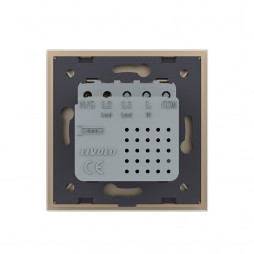 Розетка USB type-C и USB type-A, блоком питания 36W Livolo, 1 пост, цвет золотой