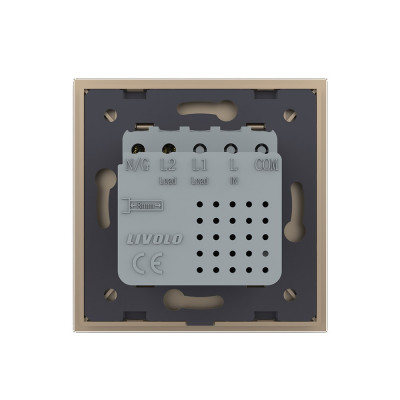 Розетка USB type-C и USB type-A, блоком питания 36W Livolo, 1 пост, цвет золотой VL-C7VUA18W.UC18W-2AP Розетка USB type-C и USB type-A, блоком питания 36W Livolo, 1 пост, цвет золотой VL-C7VUA18W.UC18W-2AP