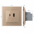 Розетка USB type-C и USB type-A, блоком питания 36W Livolo, 1 пост, цвет золотой VL-C7VUA18W.UC18W-2AP Розетка USB type-C и USB type-A, блоком питания 36W Livolo, 1 пост, цвет золотой VL-C7VUA18W.UC18W-2AP
