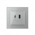 Розетка USB type-C и USB type-A, блоком питания 36W Livolo, 1 пост, цвет серый VL-C7VUA18W.UC18W-2IP Розетка USB type-C и USB type-A, блоком питания 36W Livolo, 1 пост, цвет серый VL-C7VUA18W.UC18W-2IP