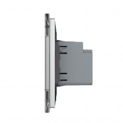 Розетка USB type-C и USB type-A, блоком питания 36W Livolo, 1 пост, цвет серый