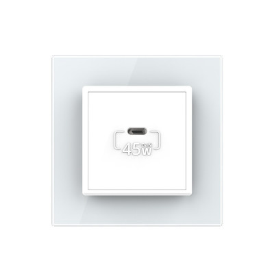 Розетка USB type-C, блоком питания 45W Livolo, 1 пост, цвет белый VL-C7VUC-2WP Розетка USB type-C, блоком питания 45W Livolo, 1 пост, цвет белый VL-C7VUC-2WP