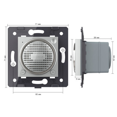 Bluetooth 5.0 колонка Livolo, цвет серый (механизм) VL-FCF-2IP Bluetooth 5.0 колонка Livolo, цвет серый (механизм) VL-FCF-2IP