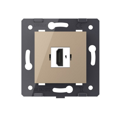 Розетка 1 пост HDMI 2.0 Livolo, цвет золотой (механизм) VL-FCHD-2AP Розетка 1 пост HDMI 2.0 Livolo, цвет золотой (механизм) VL-FCHD-2AP