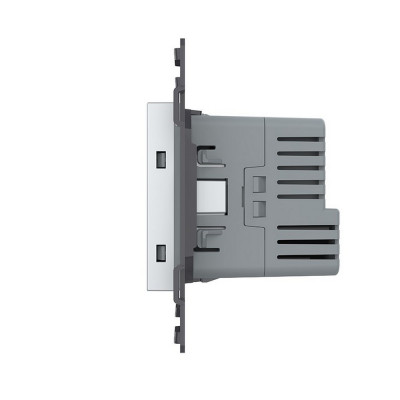 Розетка электрическая с заземлением защитными шторками 16A + USB type C с блоком питания 18W Livolo, цвет серебристый / алюминий (механизм) VL-FCTF16A.UC18W-2MP Розетка электрическая с заземлением защитными шторками 16A + USB type C с блоком питания 18W Livolo, цвет серебристый / алюминий (механизм) VL-FCTF16A.UC18W-2MP
