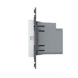 Розетка USB type C+A с блоком питания 36W Livolo, цвет серебристый / алюминий (механизм)