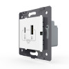 Розетка USB type C+A с блоком питания 36W Livolo, цвет белый (механизм)