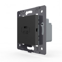 Розетка USB type C с блоком питания 45W Livolo, цвет черный (механизм)