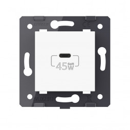 Розетка USB type C с блоком питания 45W Livolo, цвет белый (механизм)