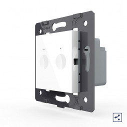 Двухклавишный проходной сенсорный выключатель Livolo Module, цвет белый (механизм)