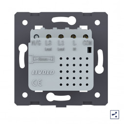 Двухклавишный проходной сенсорный выключатель Livolo Module, цвет белый (механизм)