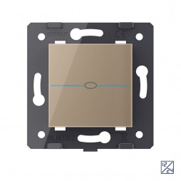 Одноклавишный сенсорный выключатель Livolo Quadro 12/24В, цвет золотой (механизм)