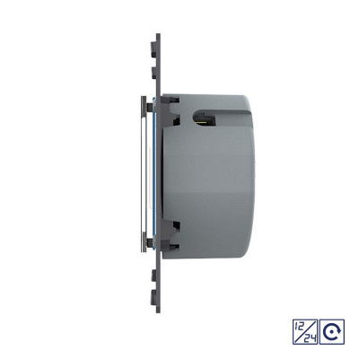 Одноклавишная сенсорная кнопка Livolo Quadro 12/24В, цвет черный (механизм) VL-Q7-01CH-12 Одноклавишная сенсорная кнопка Livolo Quadro 12/24В, цвет черный (механизм) VL-Q7-01CH-12