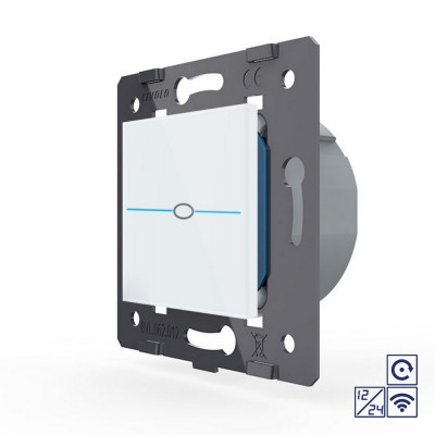 Одноклавишная сенсорная кнопка Livolo Quadro 12/24В с функцией радиоуправления, цвет белый (механизм) VL-Q7-01CHR-11 Одноклавишная сенсорная кнопка Livolo Quadro 12/24В с функцией радиоуправления, цвет белый (механизм) VL-Q7-01CHR-11