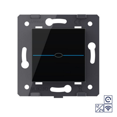 Одноклавишная сенсорная кнопка Livolo Quadro 12/24В с функцией радиоуправления, цвет черный (механизм) VL-Q7-01CHR-12 Одноклавишная сенсорная кнопка Livolo Quadro 12/24В с функцией радиоуправления, цвет черный (механизм) VL-Q7-01CHR-12
