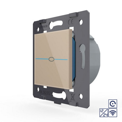 Одноклавишная сенсорная кнопка Livolo Quadro 12/24В с функцией радиоуправления, цвет золотой (механизм) VL-Q7-01CHR-13 Одноклавишная сенсорная кнопка Livolo Quadro 12/24В с функцией радиоуправления, цвет золотой (механизм) VL-Q7-01CHR-13