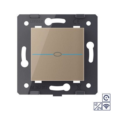 Одноклавишная сенсорная кнопка Livolo Quadro 12/24В с функцией радиоуправления, цвет золотой (механизм) VL-Q7-01CHR-13 Одноклавишная сенсорная кнопка Livolo Quadro 12/24В с функцией радиоуправления, цвет золотой (механизм) VL-Q7-01CHR-13