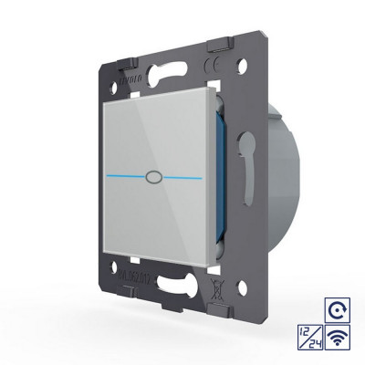 Одноклавишная сенсорная кнопка Livolo Quadro 12/24В с функцией радиоуправления, цвет серый (механизм) VL-Q7-01CHR-15 Одноклавишная сенсорная кнопка Livolo Quadro 12/24В с функцией радиоуправления, цвет серый (механизм) VL-Q7-01CHR-15
