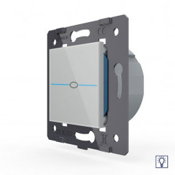 Одноклавишный сенсорный диммер Livolo Quadro, цвет серый (механизм)