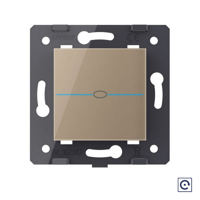 Одноклавишная сенсорная кнопка Livolo Quadro, цвет золотой (механизм) VL-Q7-01H-13 Одноклавишная сенсорная кнопка Livolo Quadro, цвет золотой (механизм) VL-Q7-01H-13